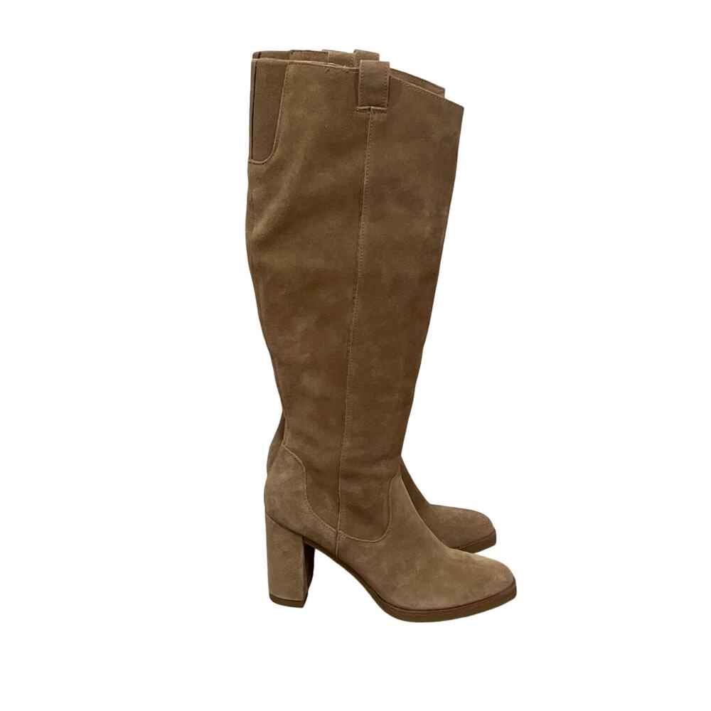 Dolce Vita Women's Taupe Suede Knee High Block Heel Boots Size 9 #969
